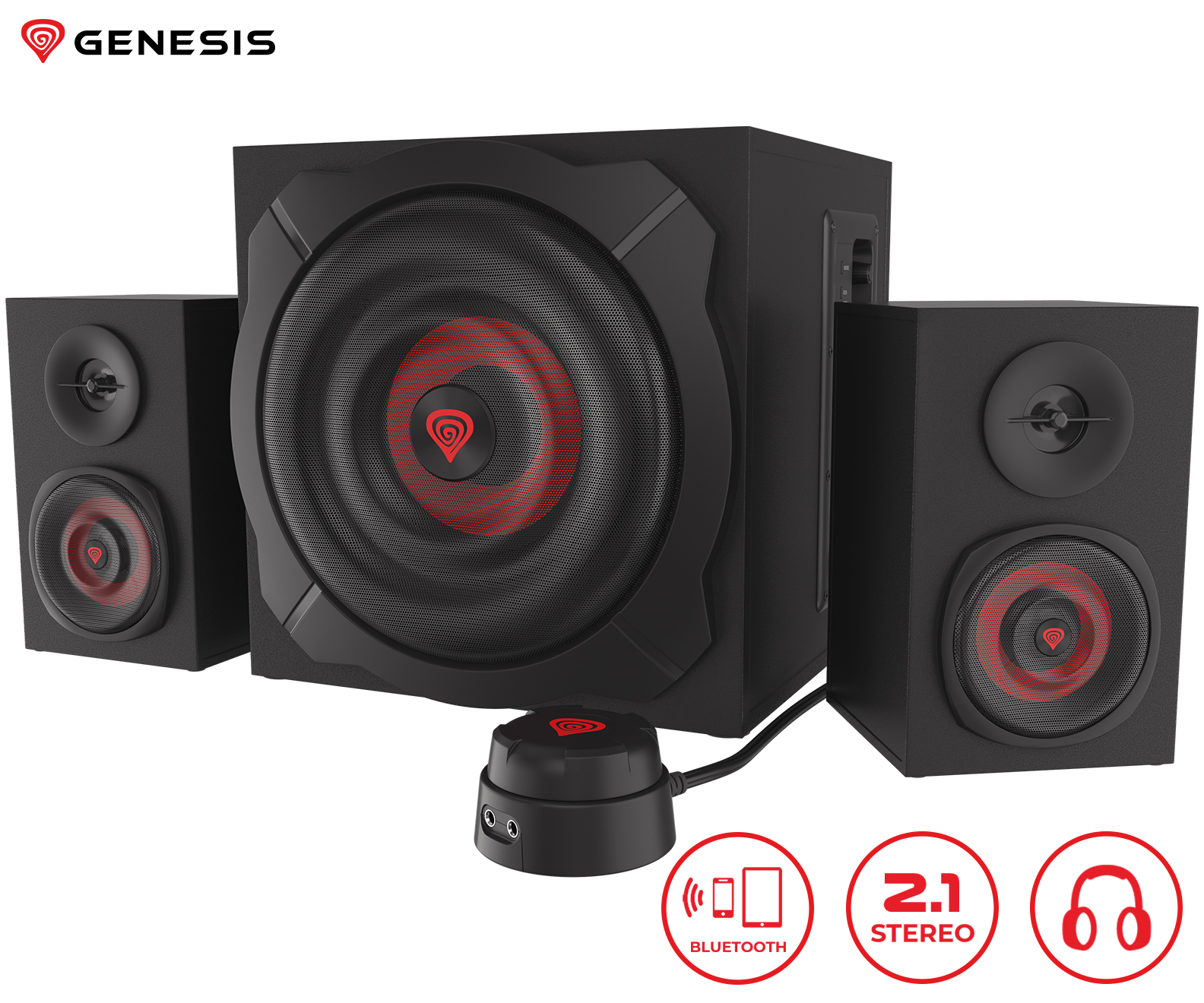 Zvočniki Genesis HELIUM 610BT, Stereo 2.1, Bluetooth, 60W
