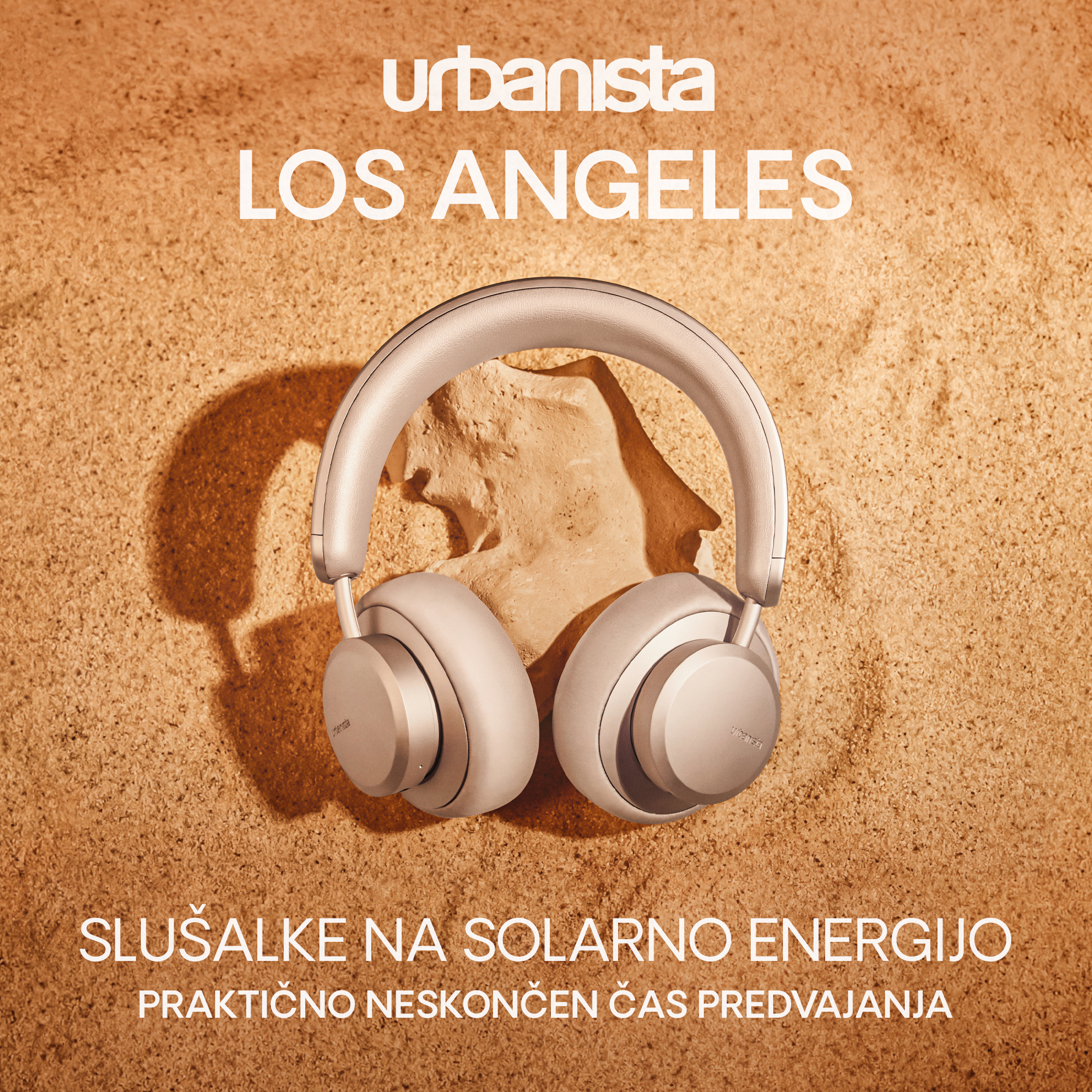 URBANISTA LOS ANGELES brezžične slušalke, solarne, BT, zlate (Sand Gold)