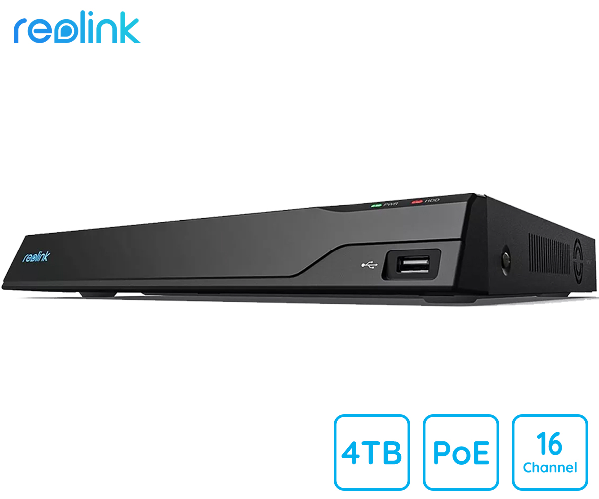 Reolink NVS16 snemalna enota, 4TB disk, priklop do 16 kamer, črna
