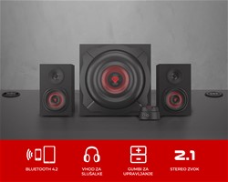Zvočniki Genesis HELIUM 610BT, Stereo 2.1, Bluetooth, 60W
