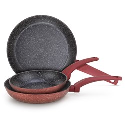 3-delni set ponev Rosmarino Lava Stone Grape 