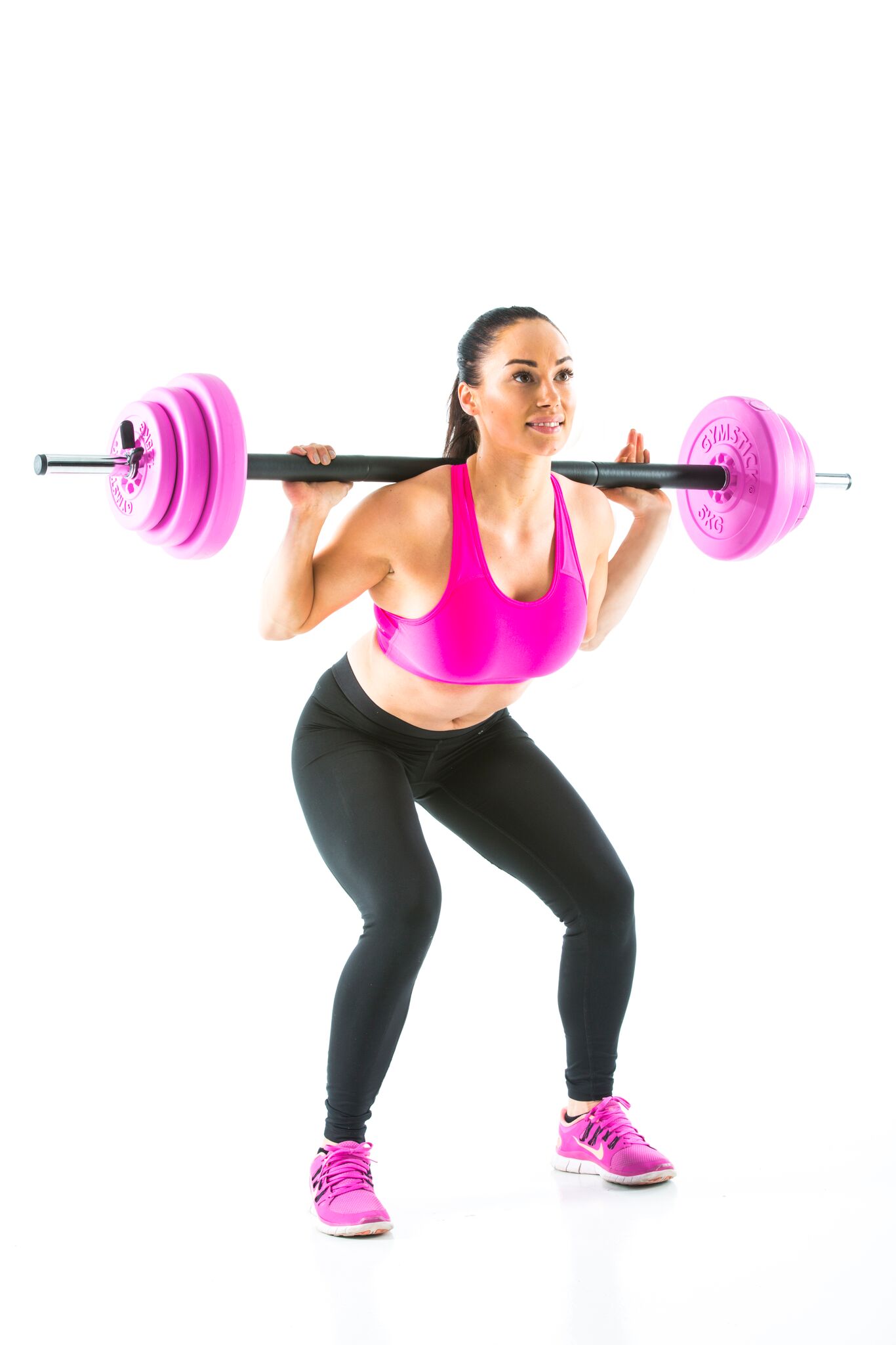 Uteži GYMSTICK Vinyl set 20KG, roza