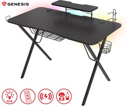 Gaming miza GENESIS HOLM 300 RGB,  črna