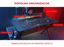 Gaming miza GENESIS HOLM 300 RGB,  črna