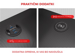Gaming miza GENESIS HOLM 300 RGB,  črna