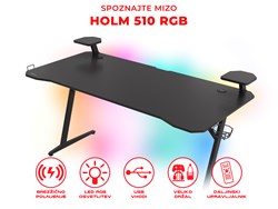 Gaming miza GENESIS HOLM 510 RGB,  črna