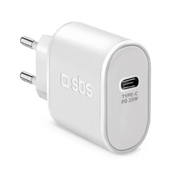 Adapter SBS Ultra Fast USB-C 20W, bela