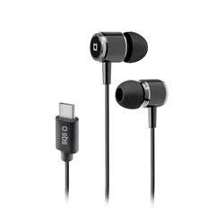 Žične slušalke SBS Stereo USB TYPE C z mikrofonom, črna