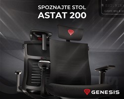 Gaming/pisarniški stol GENESIS ASTAT 200  PureFlow™,  CareGlide™, črn