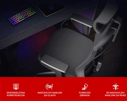 Gaming/pisarniški stol GENESIS ASTAT 200  PureFlow™,  CareGlide™, črn