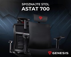 Gaming/pisarniški stol GENESIS ASTAT 700, PureFlowPLUS™, ExoBase™, črn