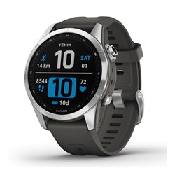 Pametna ura Garmin Fenix 7S - Standard Edition (Srebrn model s temno sivim paščkom)