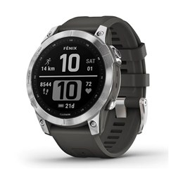 Pametna ura Garmin Fenix 7 - Standard Edition (Srebrn model s temno sivim paščkom)