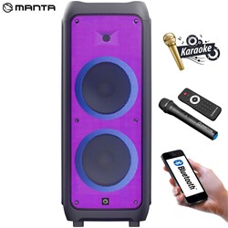 Prenosni KARAOKE zvočnik MANTA SPK5450 PHANTOM, polnilna baterija, X-Bass, črna