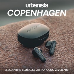 Brezžične slušalke URBANISTA COPENHAGEN, IPX4 vodoodpornost, USB Type-C, črna