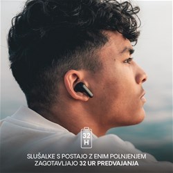 Brezžične slušalke URBANISTA COPENHAGEN, IPX4 vodoodpornost, USB Type-C, črna