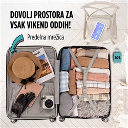 Potovalni kovček Scandinavia Carbon Series, 60 litrski, roza