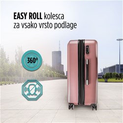 Potovalni kovček Scandinavia Carbon Series, 60 litrski, roza