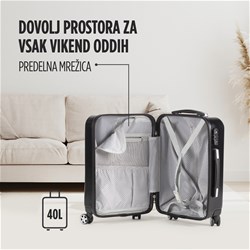 Potovalni kovček Scandinavia Carbon Series, 40 litrski, črna