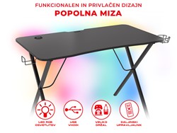 Profesionalna GAMING miza GENESIS HOLM 200 RGB, LED RGB osvetlitev, USB 3.0