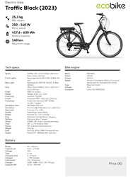 Električno mestno kolo ECOBIKE Traffic, 522Wh