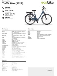 Električno mestno kolo ECOBIKE Traffic, 522Wh