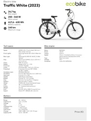 Električno mestno kolo ECOBIKE Traffic, 522Wh