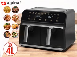 ALPINA DOUBLE cvrtnik/friteza na vroč zrak, XXL, 8L, brez olja, 1700W, digitalen