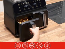 ALPINA DOUBLE cvrtnik/friteza na vroč zrak, XXL, 8L, brez olja, 1700W, digitalen