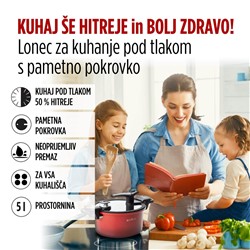 Lonec za kuhanje pod tlakom s pametno pokrovko Rosmarino 5 l - 24 cm