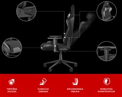 Gaming / pisarniški stol GENESIS NITRO 440 G2, ergonomski, kolesa CareGLide™