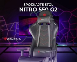 Gaming / pisarniški stol, GENESIS NITRO 550 G2, ergonomski, kolesa CareGLide™