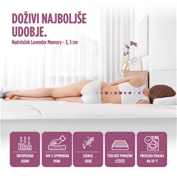 Nadvložek/Roll up Vitapur Lavender Memory, 180x200 cm
