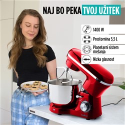 Kuhinjski robot Rosmarino Infinity PRO, 1400W,rdeč