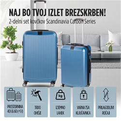 2-delni set kovčkov Scandinavia Carbon Series moder
