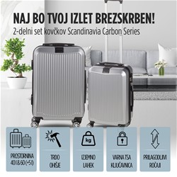2-delni set kovčkov Scandinavia Carbon Series siv