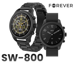 Pametna ura FOREVER Verfi SW-800, 1.3-palčni AMOLED zaslon, Carbon Black