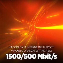 Nadgradnja do 1,5Gbit/s - 500 Mbit/s na FTTH paket Oranžni Optimum