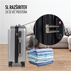 Potovalni kovček Scandinavia Carbon Series, 60 litrski, siv
