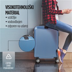 Potovalni kovček Scandinavia Carbon Series, 40 litrski, moder
