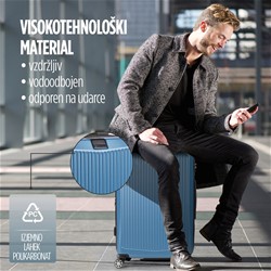 Potovalni kovček Scandinavia Carbon Series, 60 litrski, moder