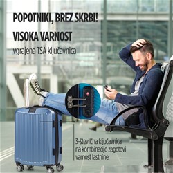 Potovalni kovček Scandinavia Carbon Series, 60 litrski, moder
