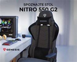 GENESIS NITRO 550 G2 gaming/pisarniški stol, ergonomski, nastavljiv, 2x blazina