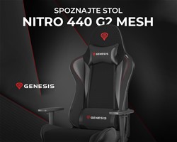 GENESIS NITRO 440 G2 Mesh gaming/pisarniški stol, ergonomski, nastavljiva višina