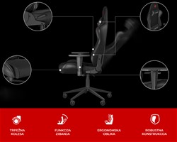 GENESIS NITRO 440 G2 Mesh gaming/pisarniški stol, ergonomski, nastavljiva višina