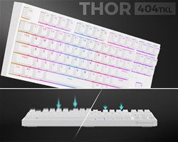GENESIS THOR 404 TKL gaming tipkovnica, mehanska, RGB LED osvetlitev, bela