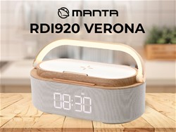 MANTA RDI920 VERONA radijski sprejemnik/ura/budilka/brezžični polnilec, bel