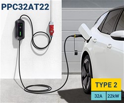 Platinet PPC32AT22 prenosni EV električni polnilec, 22kW, 5m, LED zaslon, torba