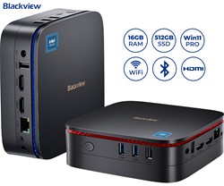 Mini računalnik Blackview MP60, Windows 11 PRO, Intel N95, 16GB RAM, 512GB SSD, črna