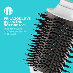 Sušilnik za lase / krtača Revamp DR-1850 PROGLOSS PERFECT VOLUME & SHINE bele barve